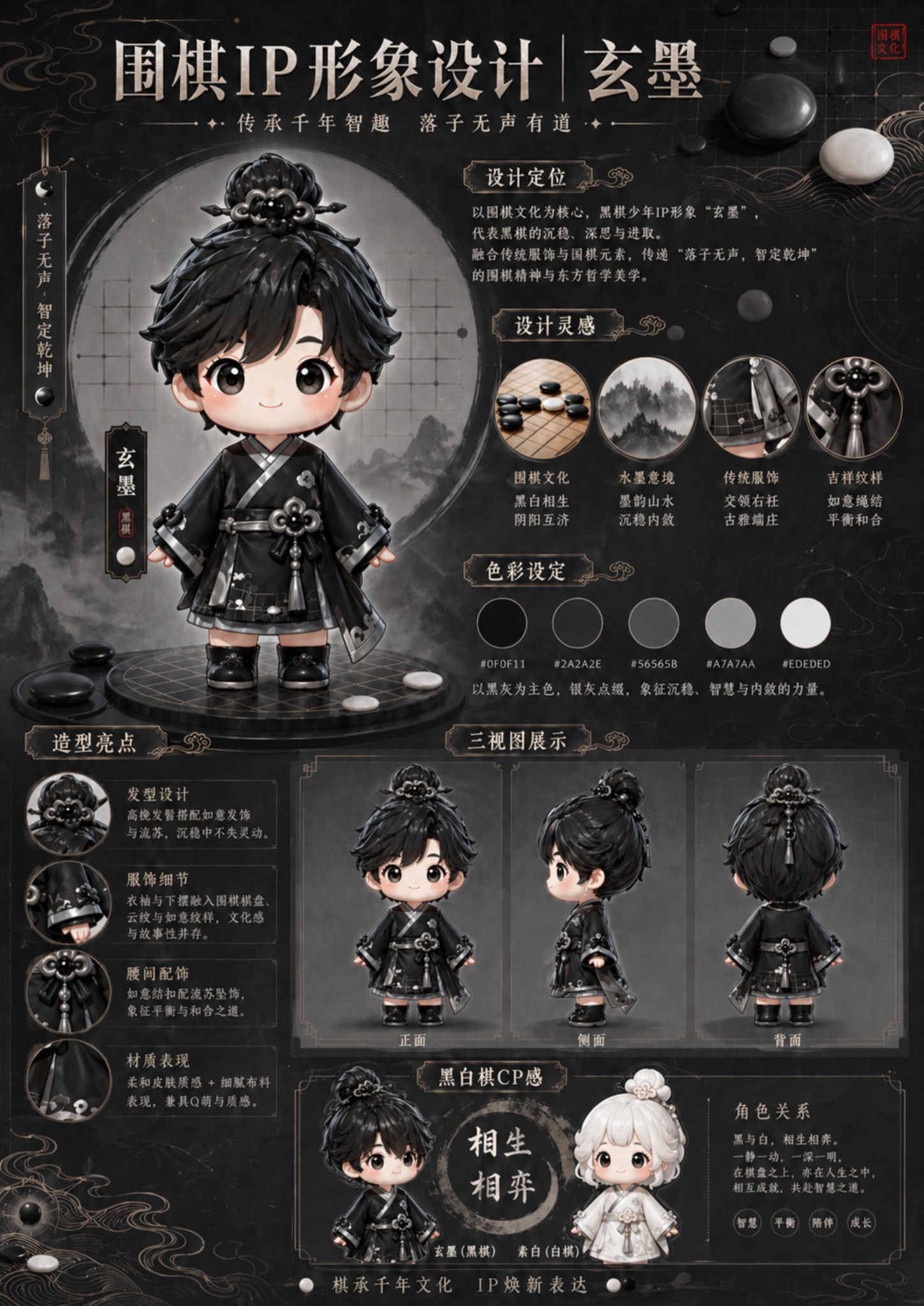 玄墨黑子 IP 形象设计展板